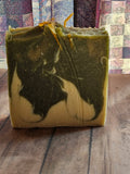 Earth & Dew Botanical Bar – handcrafted green swirl soap with kelp and spirulina